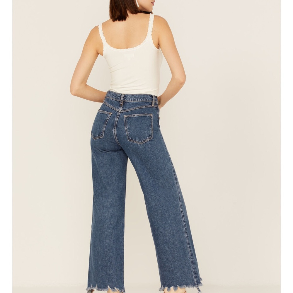 Free People Women's Straight Up Baggy Medium Wash High Rise Jeans #OB1463178 - Picture 5 of 12